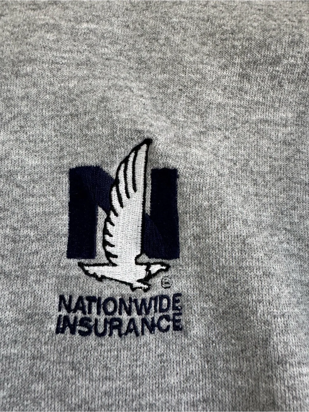 Vintage 90s Nationwide Insurance Sweatshirt XL USA Made Gray Striped Crewneck